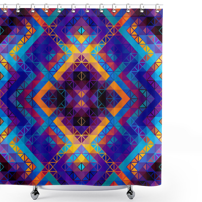 Personality  Abstract Seamless Tileable Pattern. Triangles Aztec Background. Vector Image. Shower Curtains