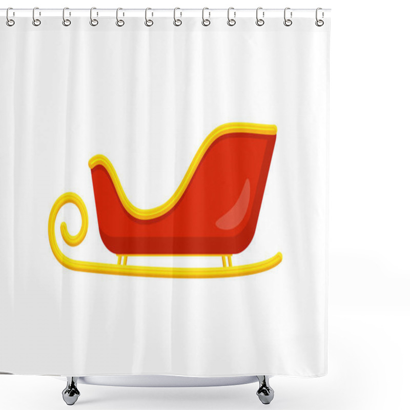 Personality  Santa Sleigh For Christmas Design Isolated On White Background Shower Curtains