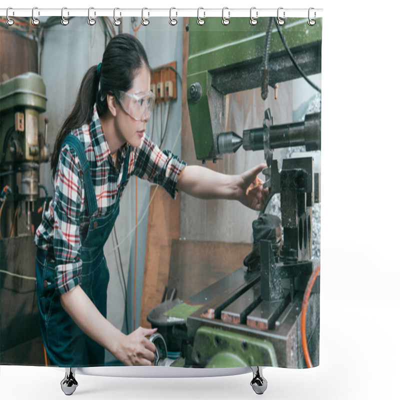 Personality  Professional Factory Employee Wearing Goggles Shower Curtains