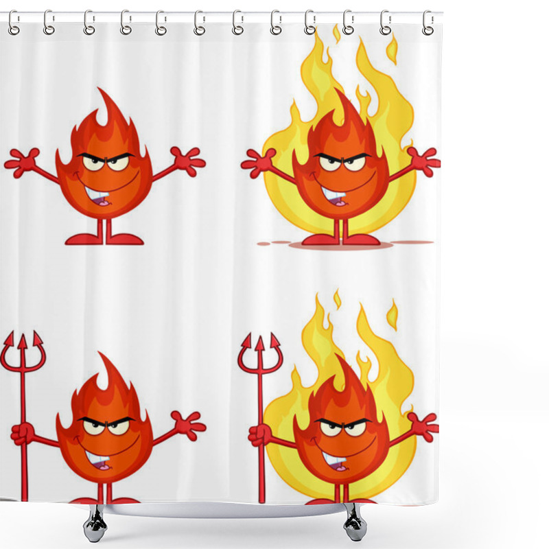 Personality  Flame Cartoon Character 5. Collection Set Shower Curtains