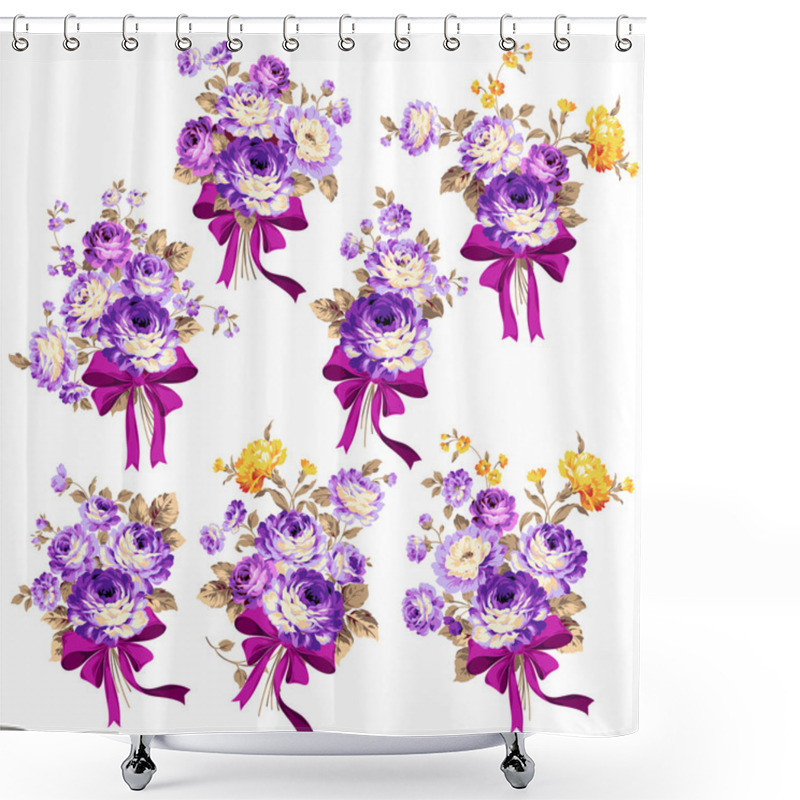 Personality  Rose Flower Illustration, Shower Curtains