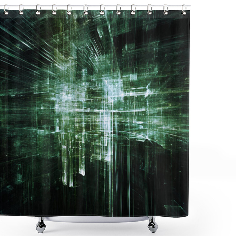 Personality  Virtualization Of Digital World Shower Curtains