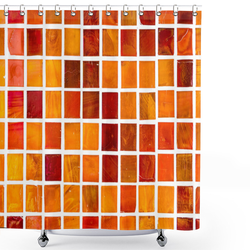 Personality  Detail Of A Mosaic Wall Shower Curtains