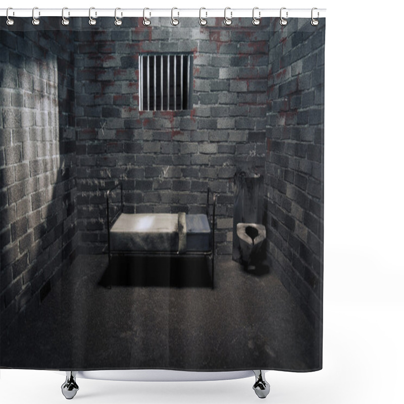 Personality  Dark Prison Cell At Night Shower Curtains