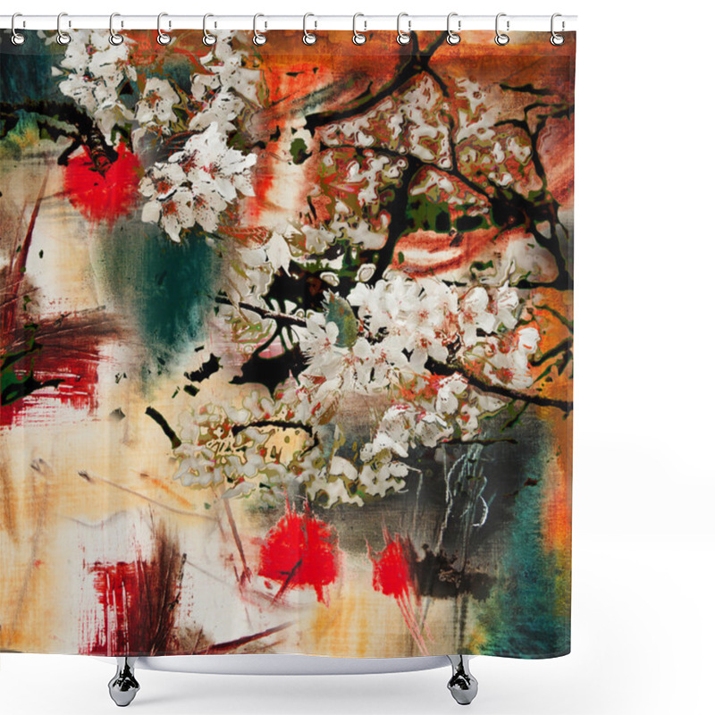 Personality  Spring Motif Abstract Background Shower Curtains