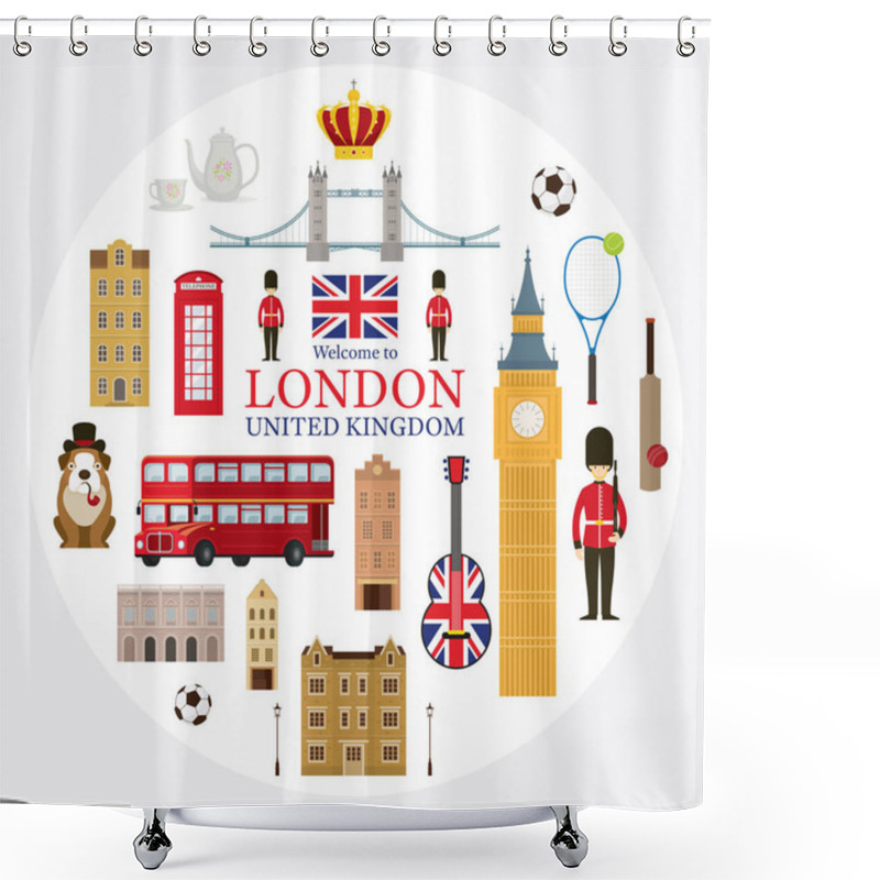 Personality  London, England And United Kingdom Tourist Attractions Label Shower Curtains