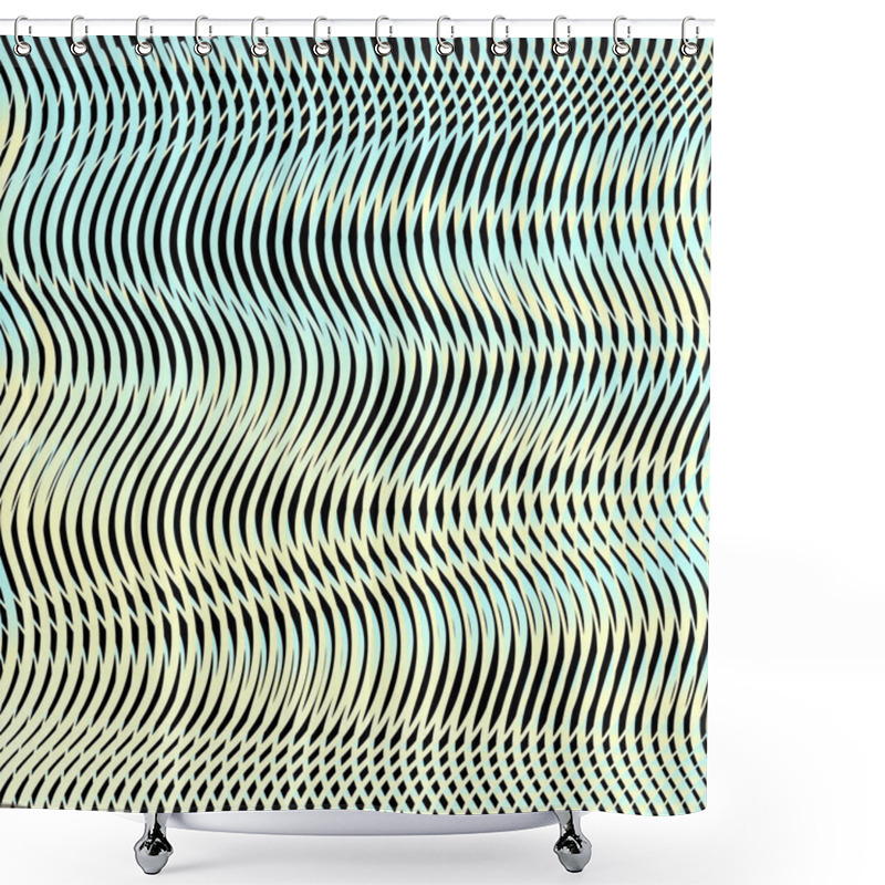 Personality  Fluid Linear Abstract Gradient Optical Illusion Texture. Shower Curtains