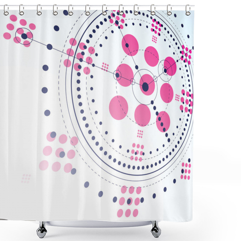 Personality  Bauhaus  Geometric Elements, Circles Shower Curtains