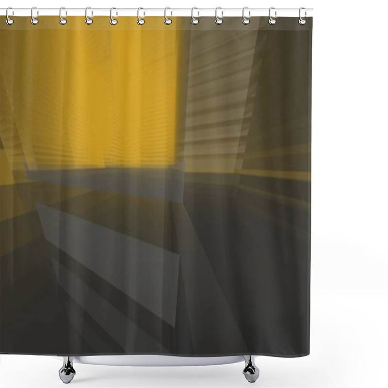 Personality  3D Illustration Architecture Building Perspective Lines. Shower Curtains