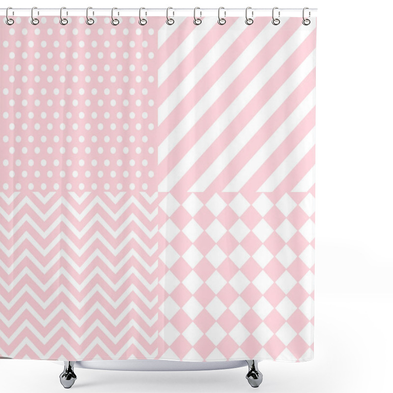 Personality  Seamless Baby Girl Pattern, Wallpaper Shower Curtains