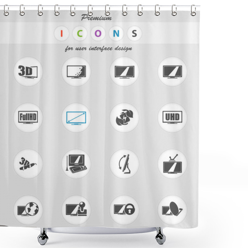 Personality  Vector TV Features And Specifications Shower Curtains