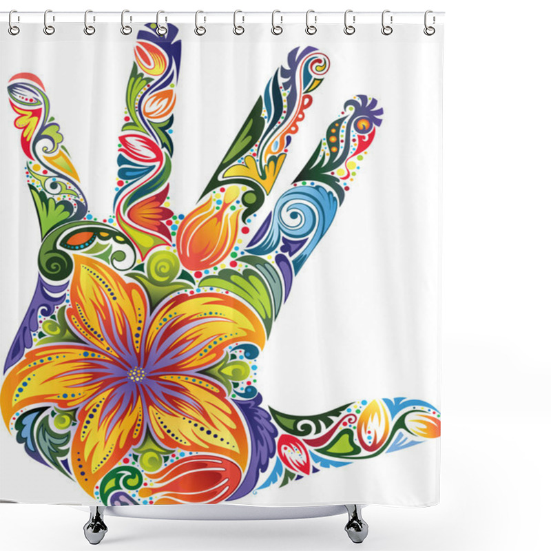 Personality  Palm-flower Shower Curtains