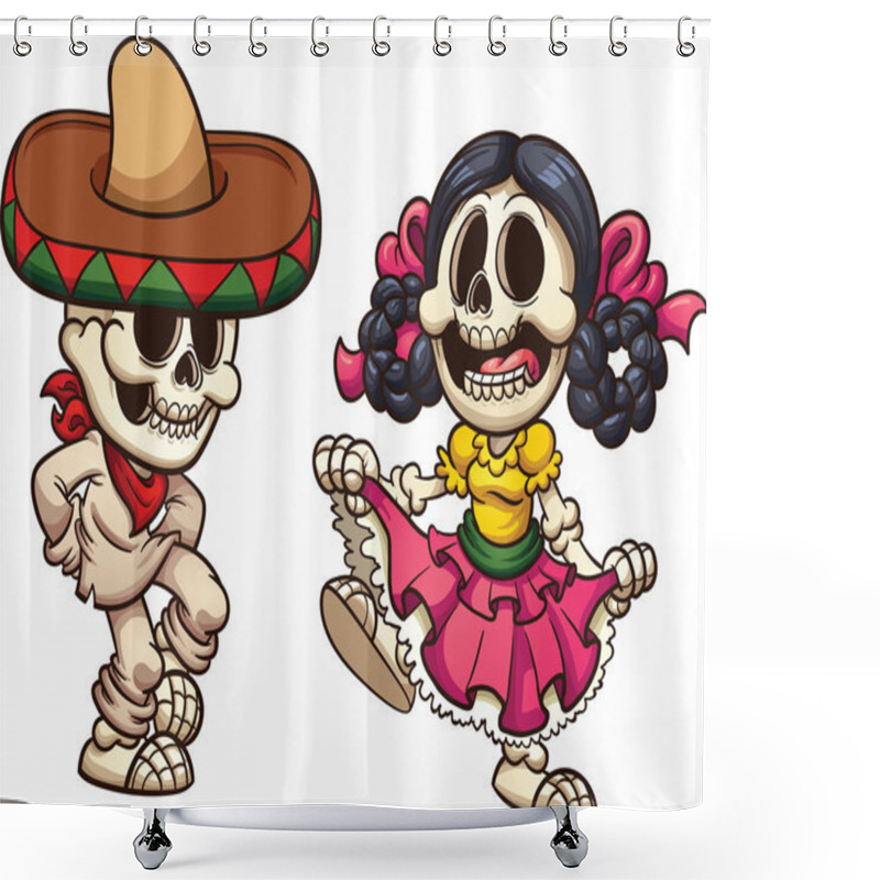 Personality  Mexican Dancing Skeletons Shower Curtains