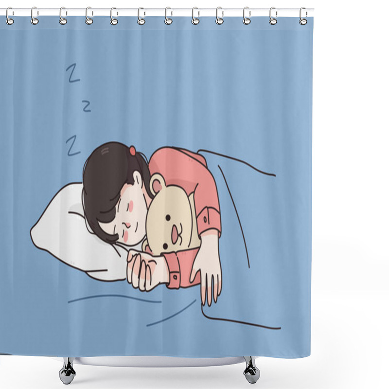 Personality  Comfortable Rest Sleep During Night Concept Shower Curtains