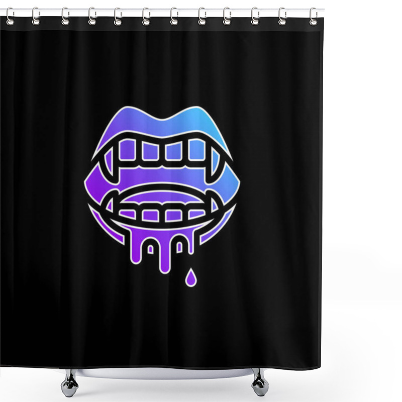 Personality  Bloody Blue Gradient Vector Icon Shower Curtains