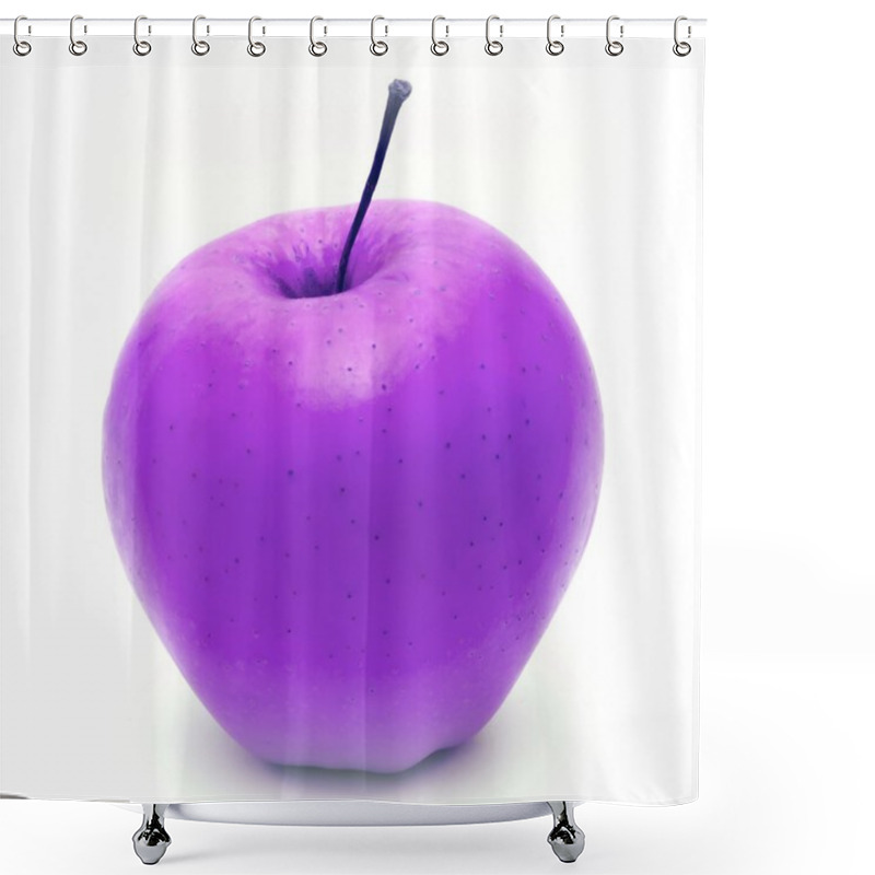 Personality  A Violet Apple Fruit Isolated On White Background Shower Curtains