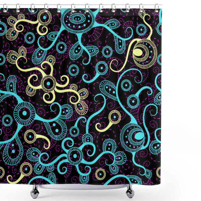 Personality  Psychedelic Swirl Seamless Background Shower Curtains