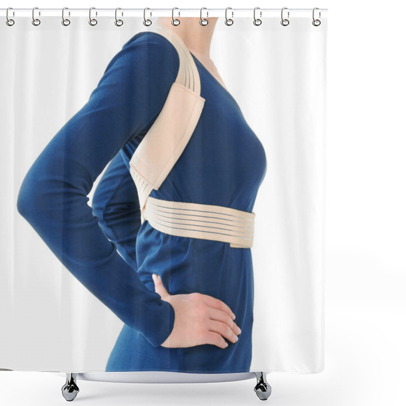 Personality  Woman Wearing Corset  Shower Curtains