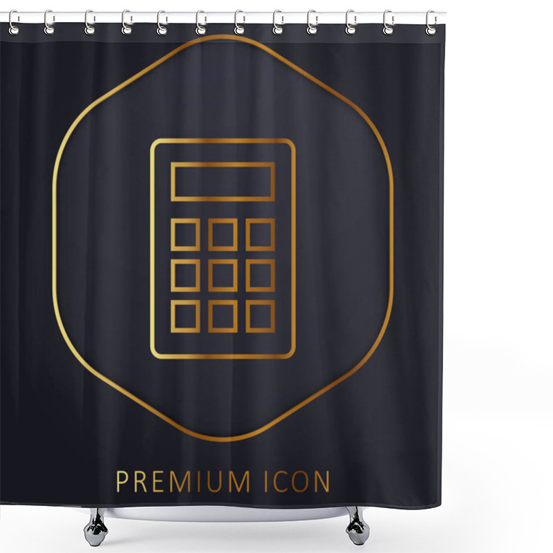 Personality  Basic Calculator Golden Line Premium Logo Or Icon Shower Curtains