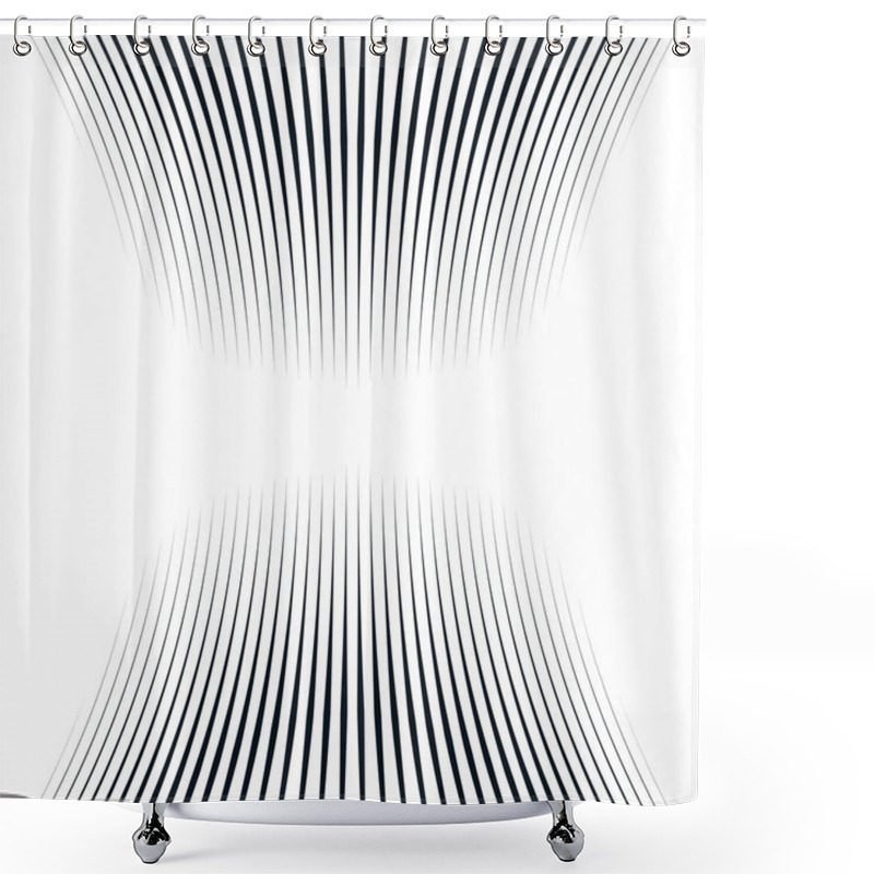 Personality  Illusive Background With Black Chaotic Lines Shower Curtains