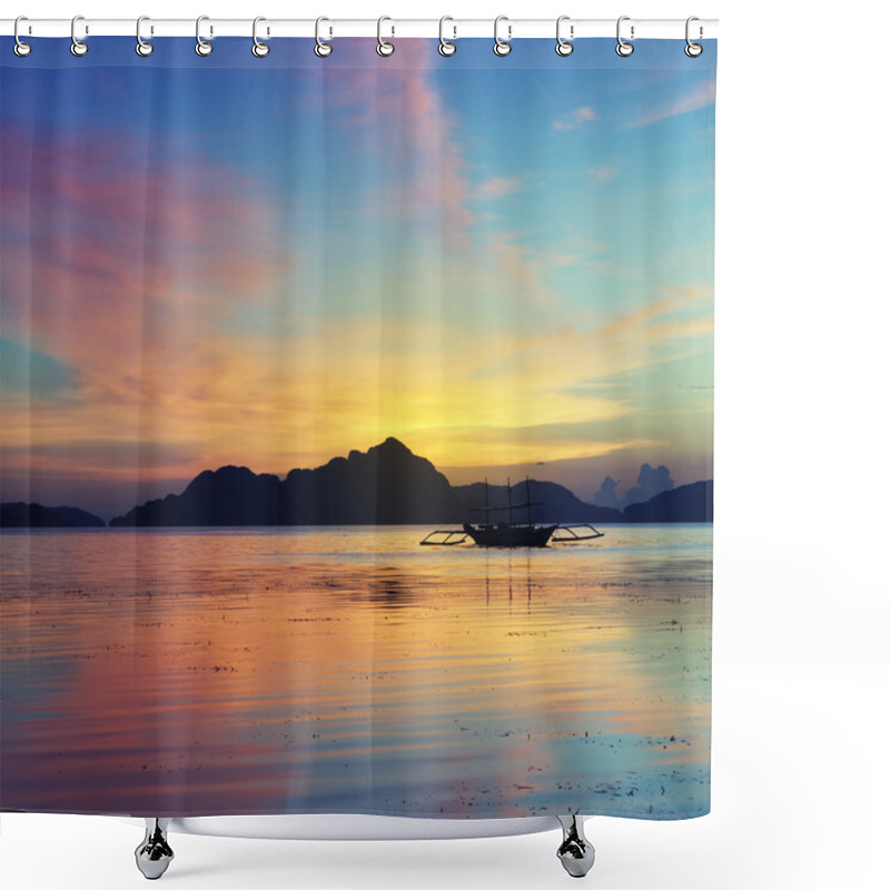 Personality  Sunset In El Nido, Palawan - Philippines Shower Curtains