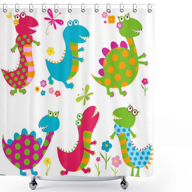 Personality  Happy Dinosaurs Shower Curtains