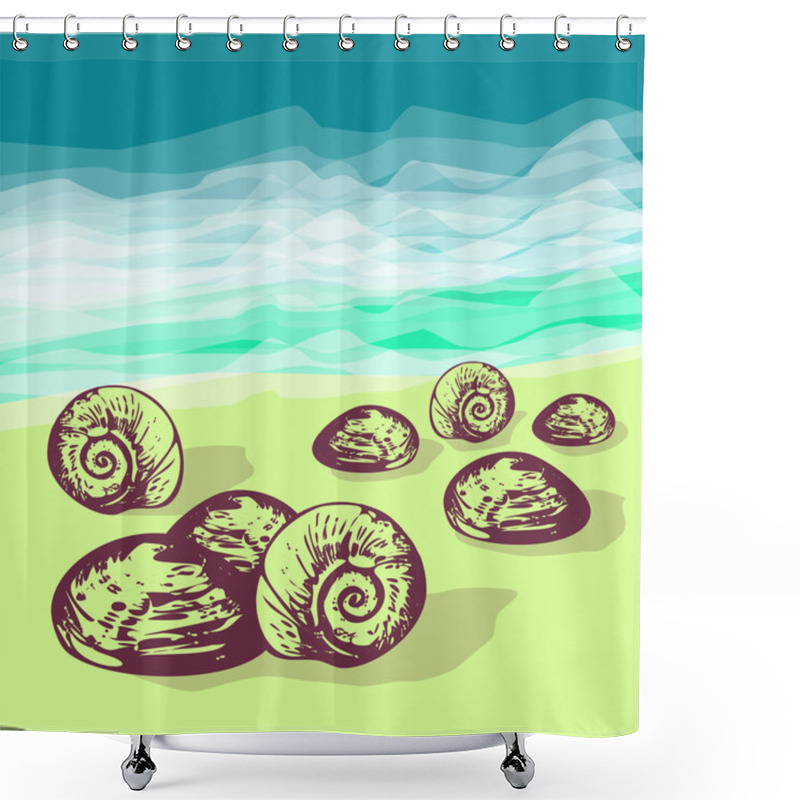 Personality  Summer Holiday Vector Background Shower Curtains