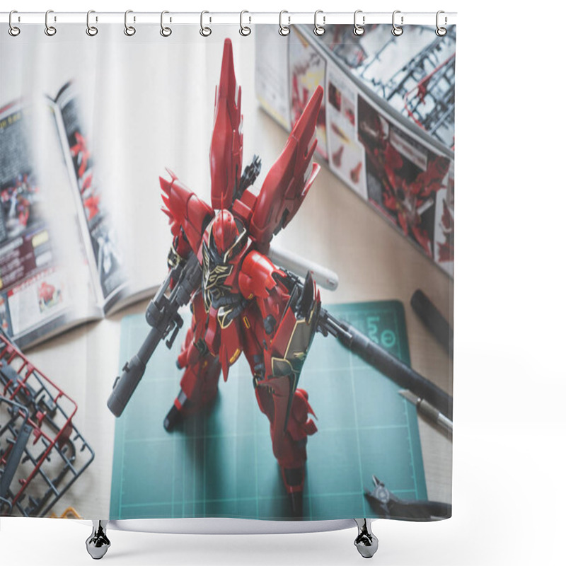 Personality  BANGKOK, THAILAND - Febuary 28, 2018: Plastic Model Of MSN-06S Sinanju (MG)  Scale 1:100 Shower Curtains