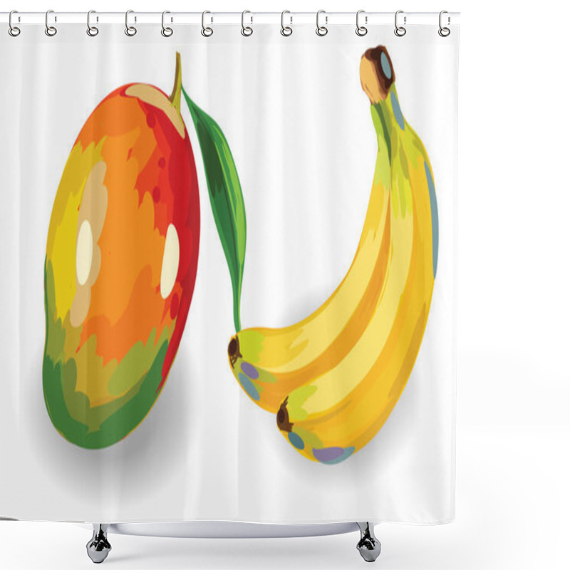 Personality  Mango And Bananas Set Shower Curtains