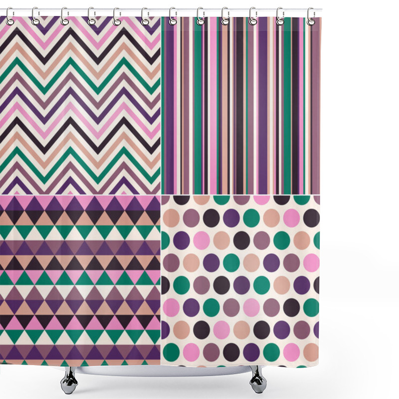 Personality  Seamless Abstract Geometric Pattern Shower Curtains