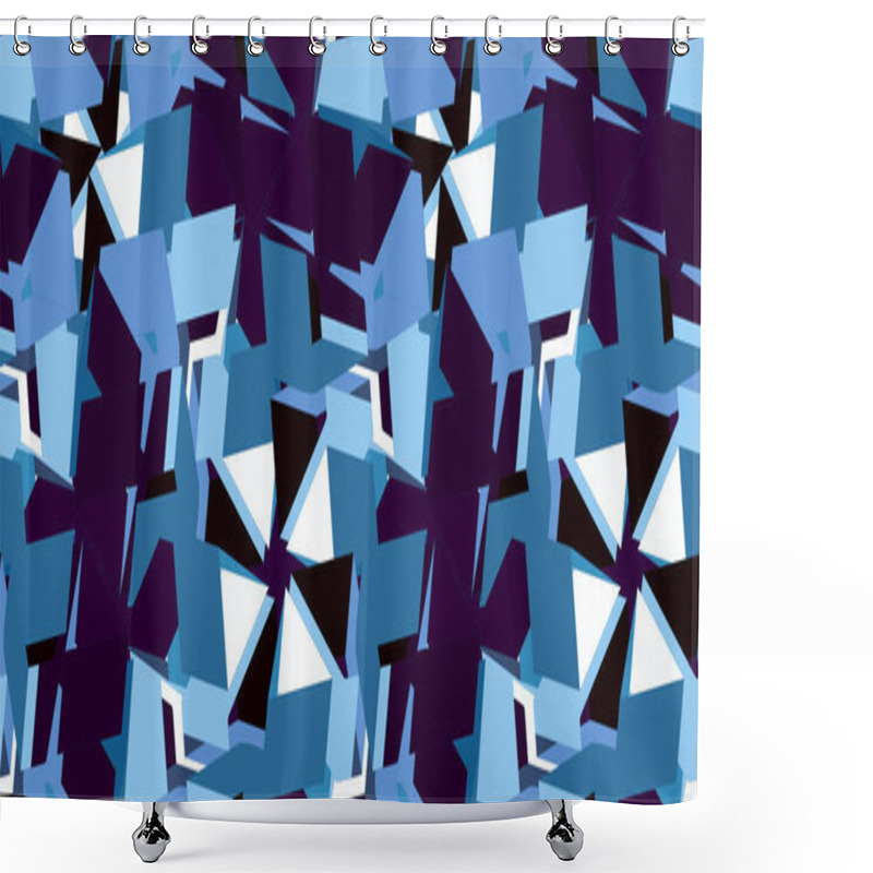 Personality  Geometric 3d Shapes Seamless Pattern. Modern Geometric Texture Design. Vector Illustration.  Shower Curtains