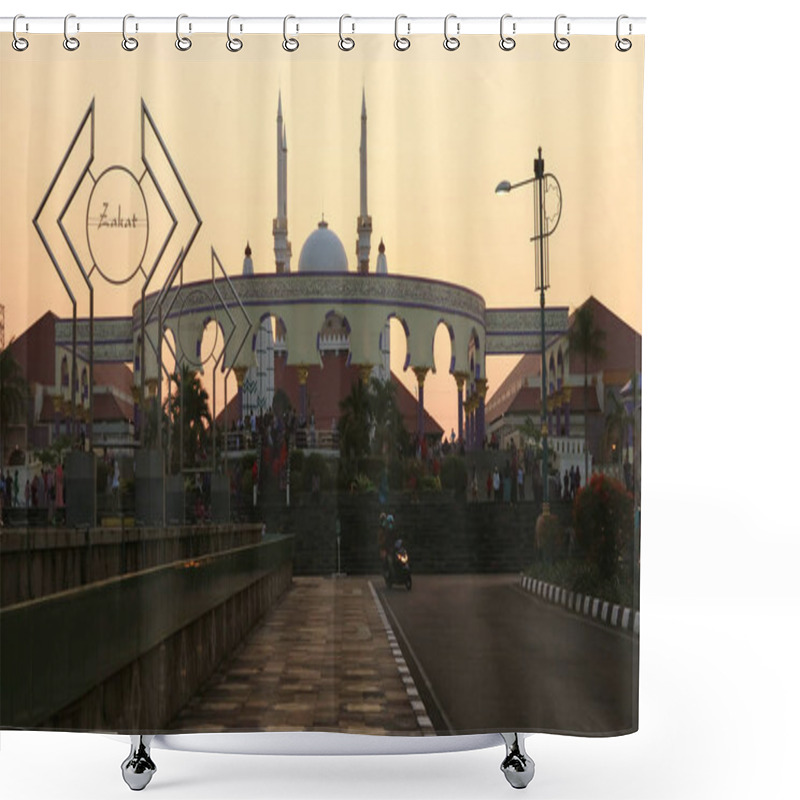 Personality  Semarang, Indonesia - June 18, 2018: The Great Mosque Of Central Java Or Masjid Agung Jawa Tengah In Jalan Gajah Raya, Gayamsari.  Shower Curtains