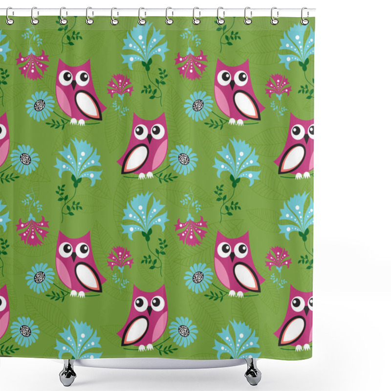 Personality  Seamless Owls Pattern Shower Curtains