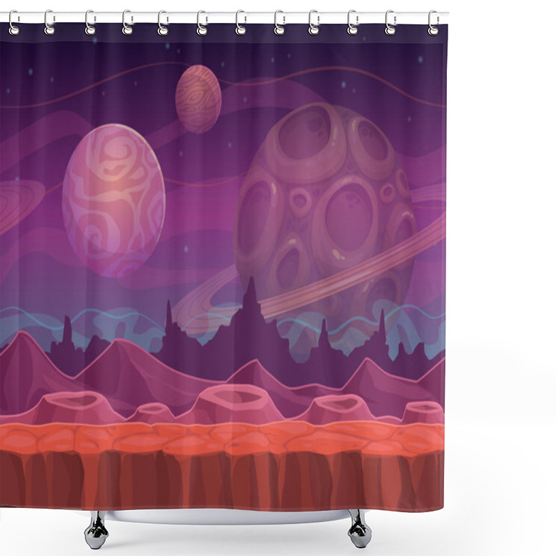 Personality  Alien Fantastic Landscape Shower Curtains