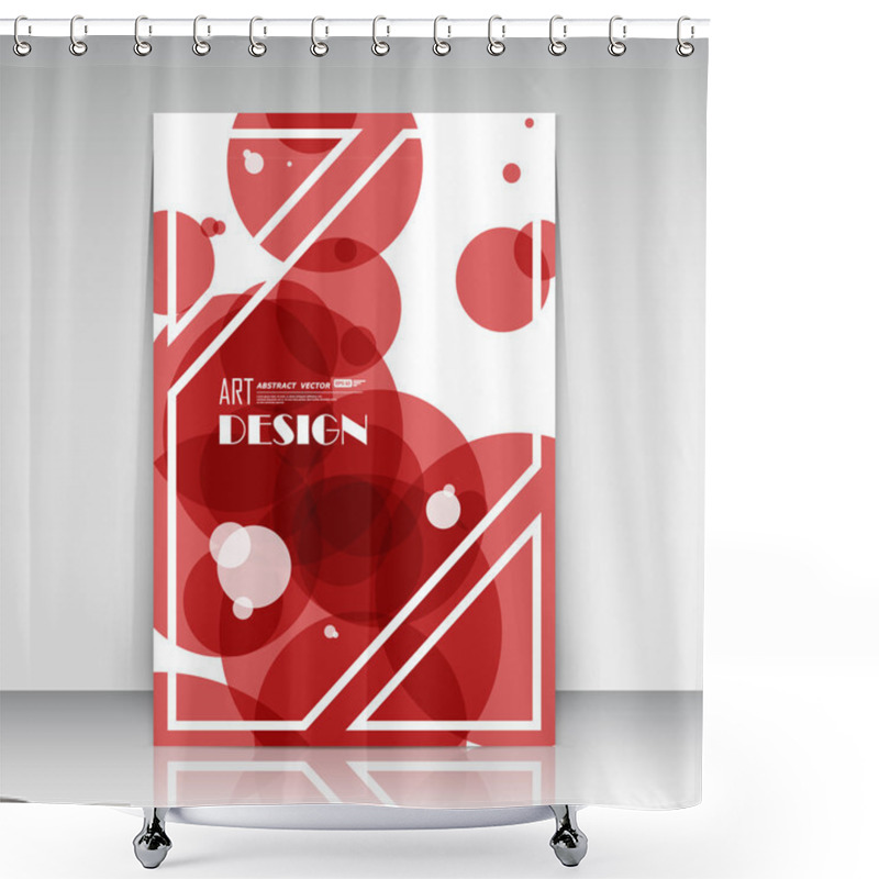 Personality  Abstract Composition, Round Text Frame Surface, Headline Elements, A4 Brochure Title Sheet, Creative Figure Logo Sign Construction, Firm Banner Form, Red Transparent Circle Icon, Flier, Fashionable EPS10 Vector Illustration Shower Curtains