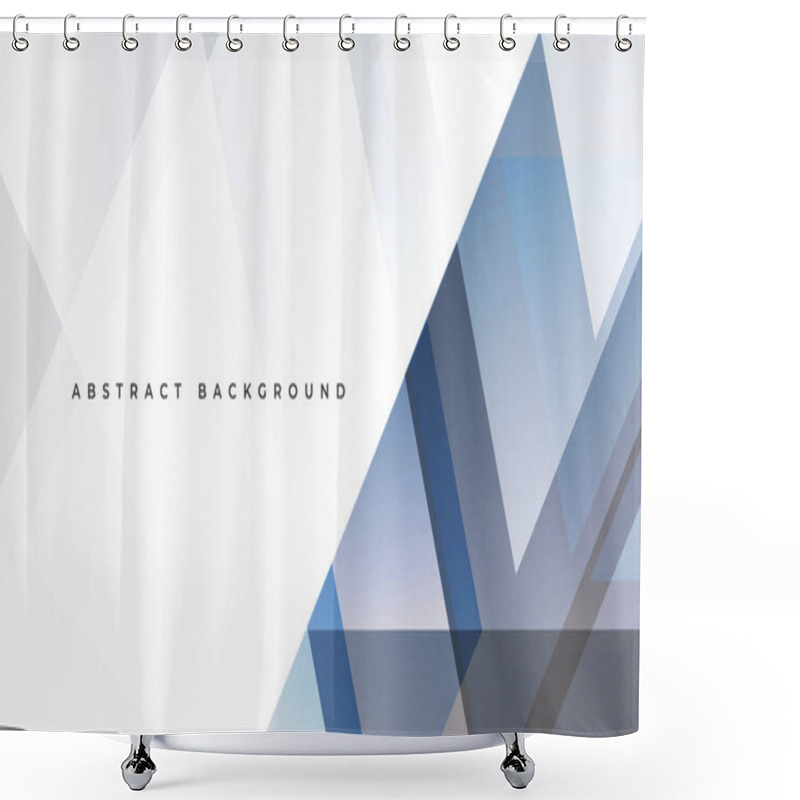 Personality  White, Blue And Grey Modern Abstract Background With Geometric Shapes. Vector Illustration Shower Curtains