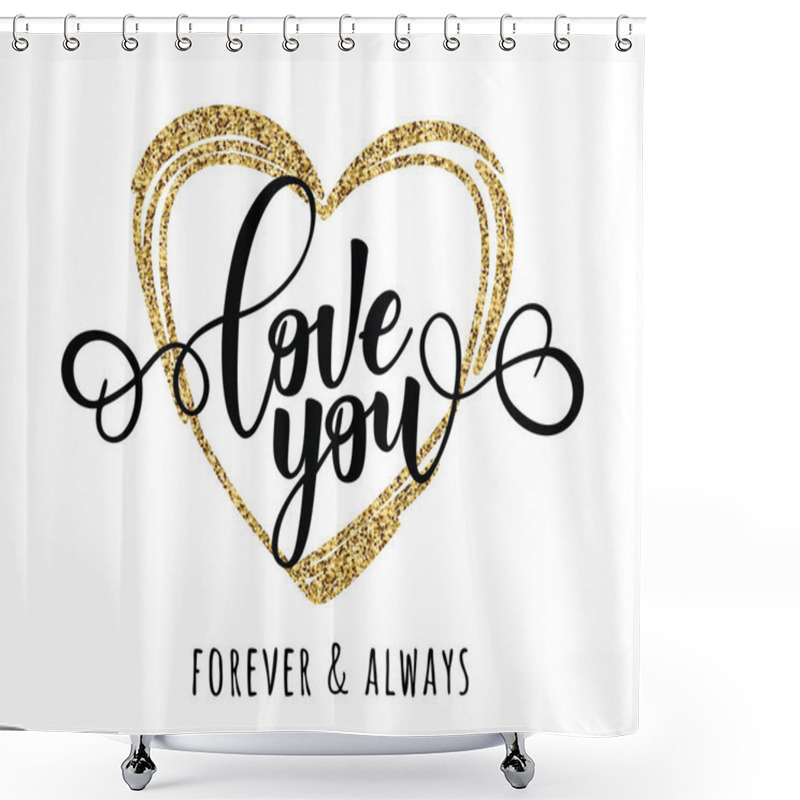 Personality  'Love You' Inspirational Lettering Motivation Poster Shower Curtains