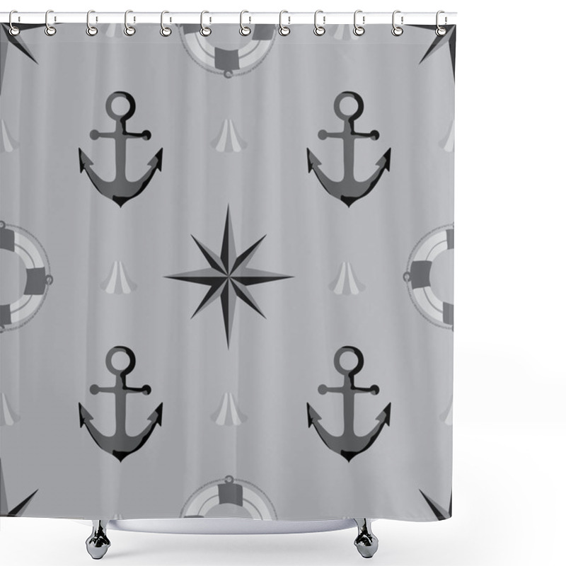 Personality  Seamless Texture. The Maritime Theme. Shower Curtains