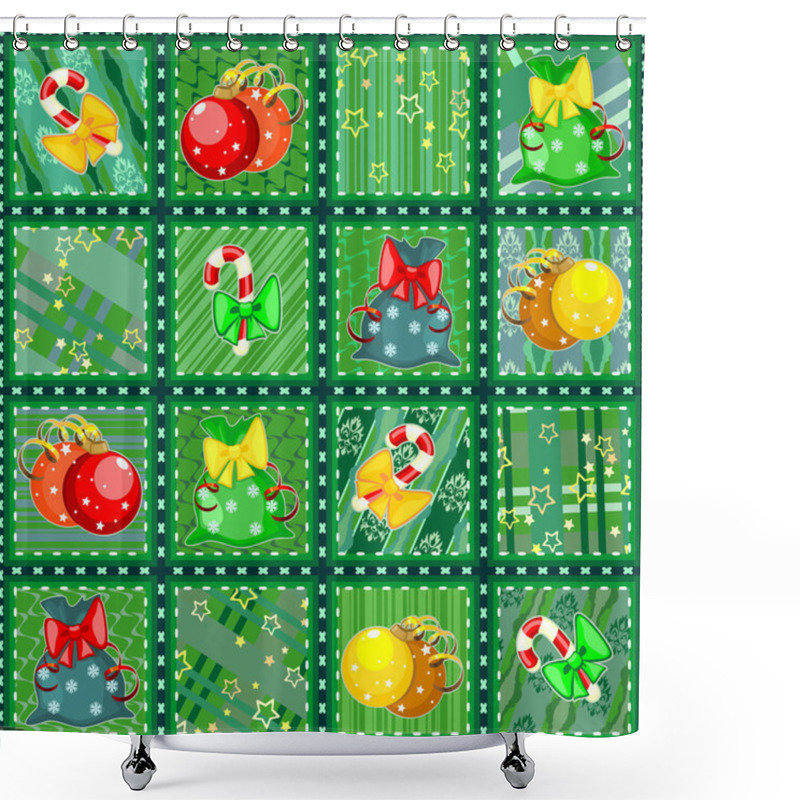 Personality  Christmas Seamless Quilt Texture Shower Curtains