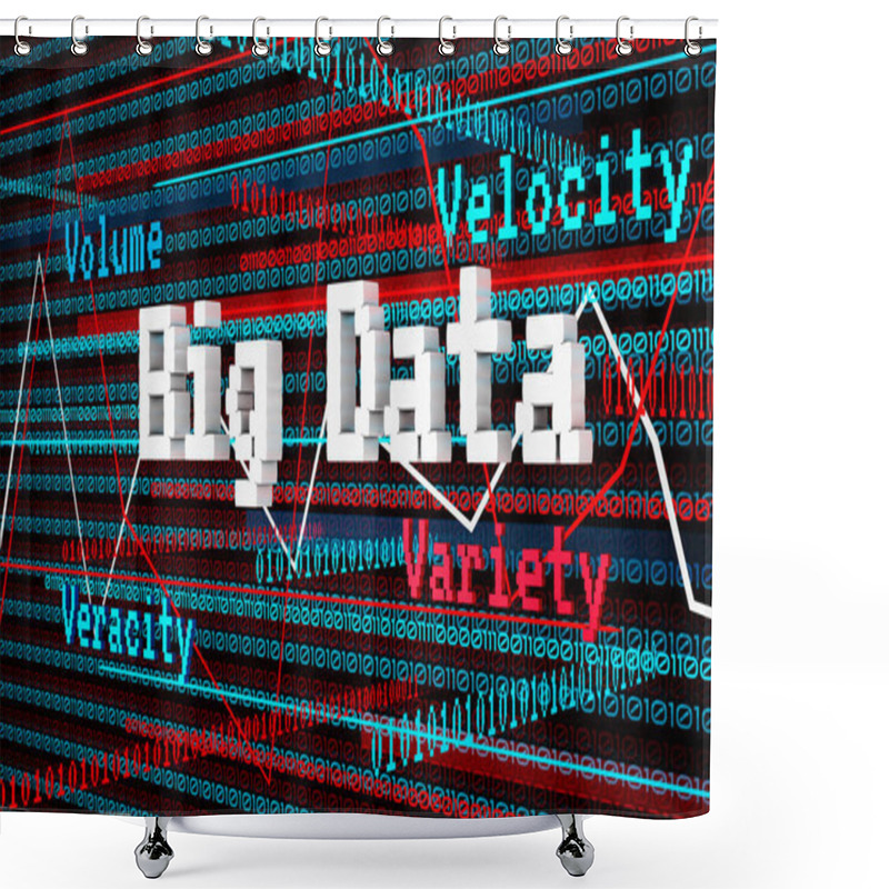 Personality  Abstract 3d Render Big Data, Volume, Velocity, Variety, Veracity Shower Curtains