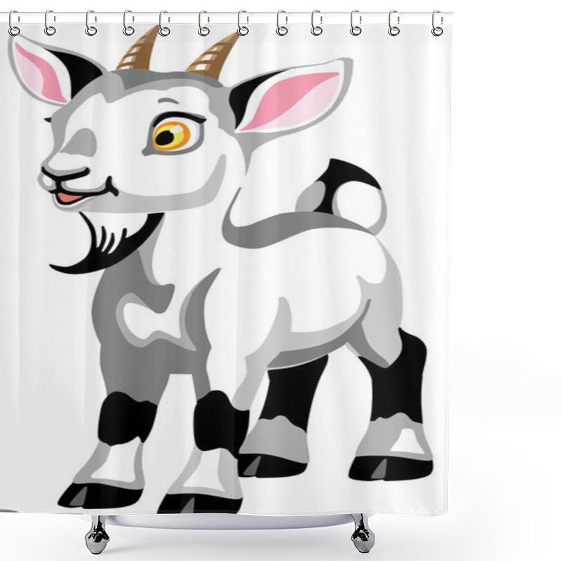 Personality  Cartoon White Goat Shower Curtains