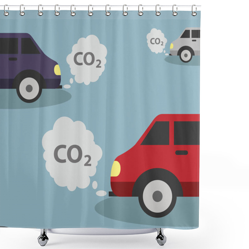 Personality  Cars Emitting CO2 Shower Curtains