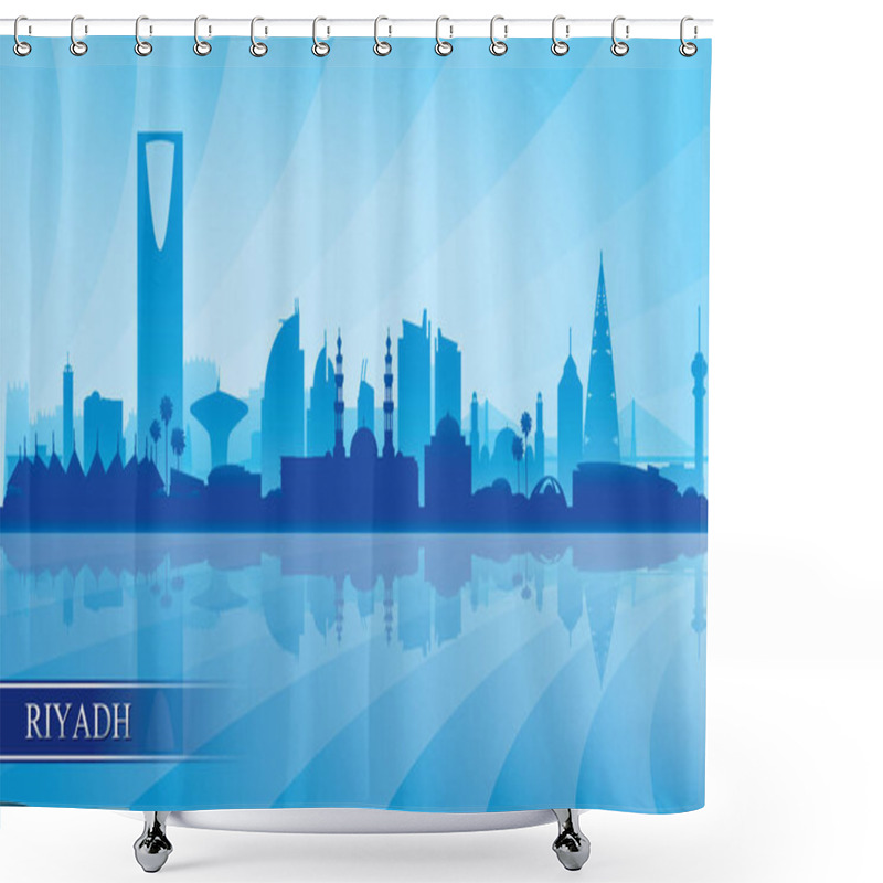 Personality  Riyadh City Skyline Silhouette Background Shower Curtains