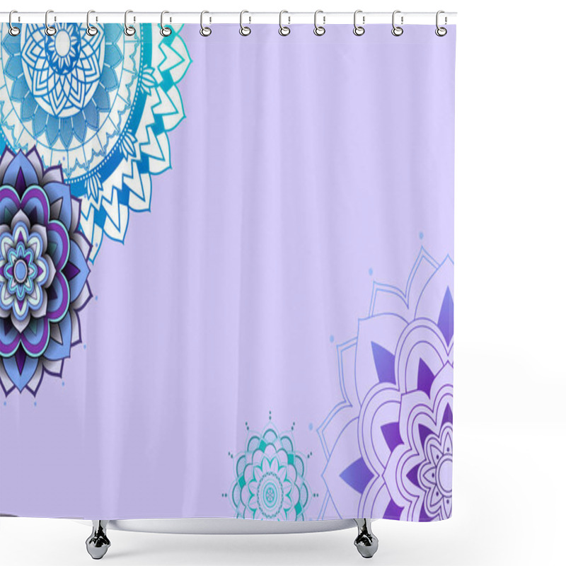 Personality  Background Template Design With Mandala Patterns Illustration Shower Curtains