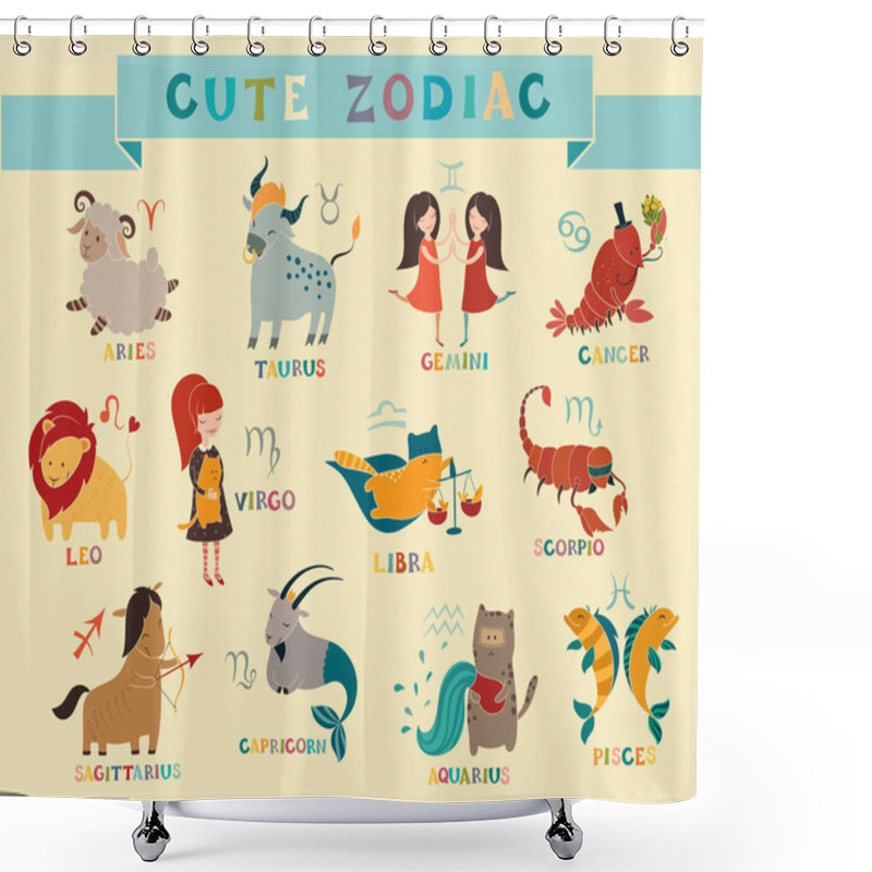 Personality  Funny Zodiac Set Shower Curtains