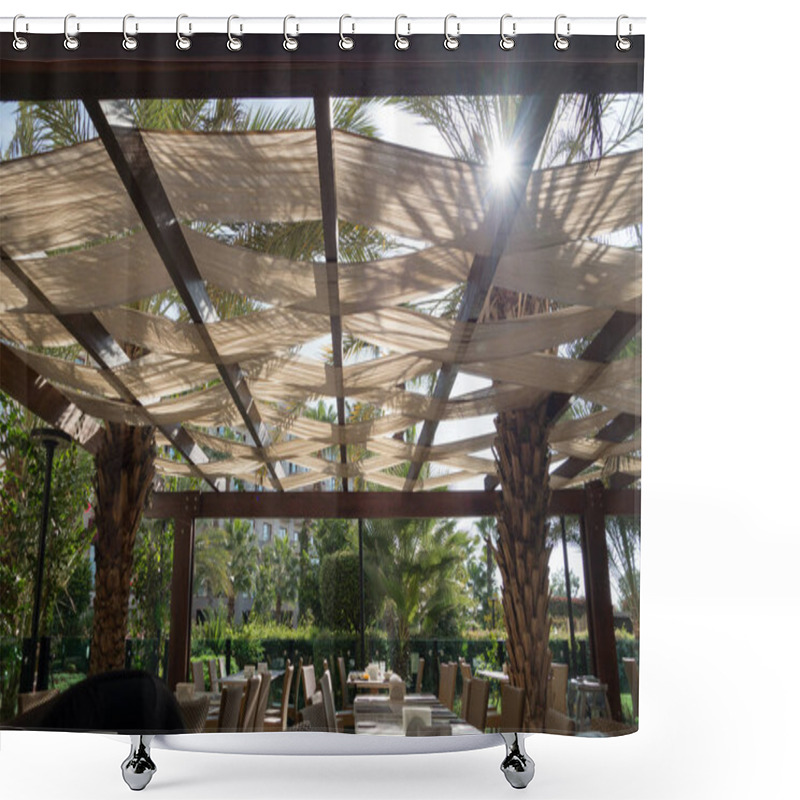 Personality  Restaurant Under Tent In Tropical Place Shower Curtains