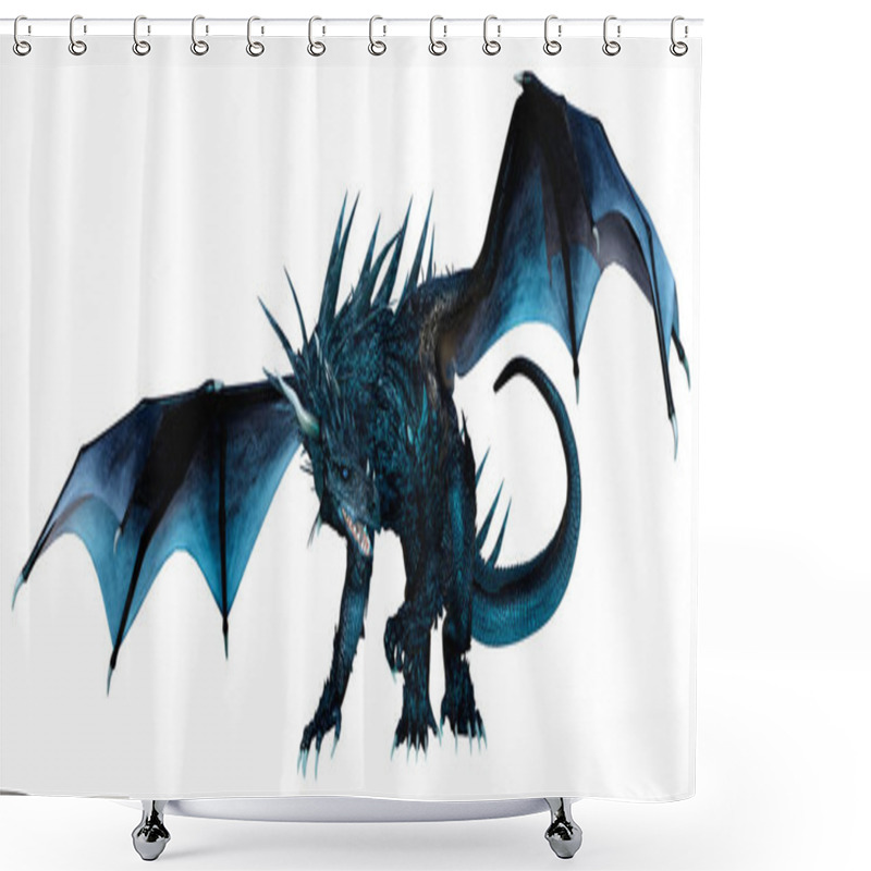 Personality  3d Rendering Of A Fantasy Dragon Isolated On White Background Shower Curtains