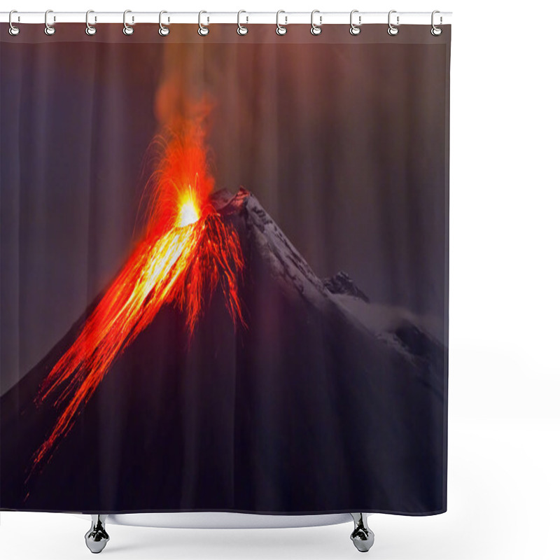 Personality  Eruption Of The Volcano With Molten Lava Shower Curtains