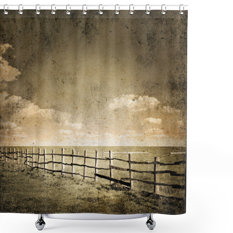 Personality  Field Under Cloud Sky Shower Curtains