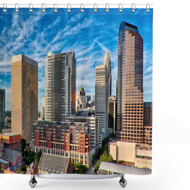 Personality  Charlotte North Carolina Skyline Cityscape Shower Curtains